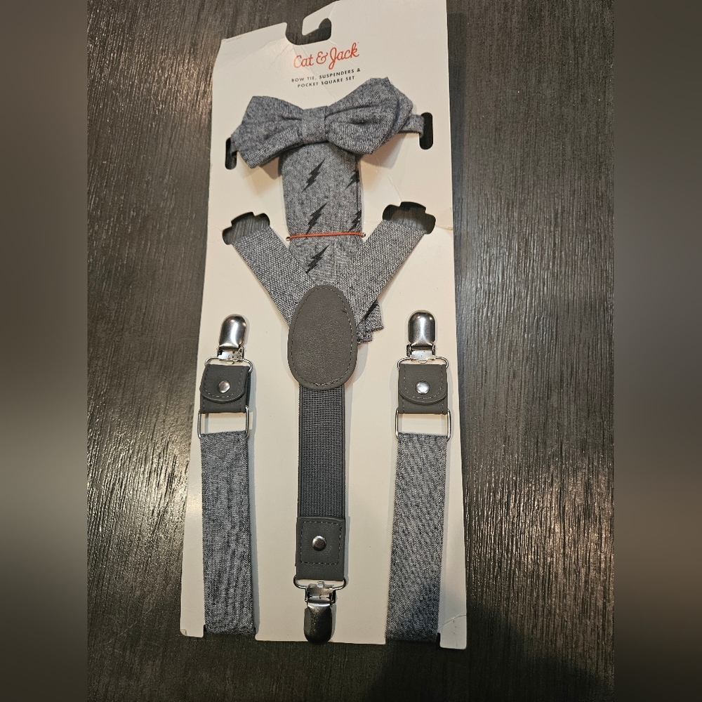 CAT AND JACK BOWTIE AND SUSPENDER SET